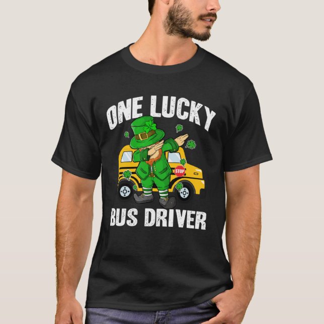 Camiseta Un Lucky Bus Driver St Patricks Day Dabbing Lepre (Anverso)
