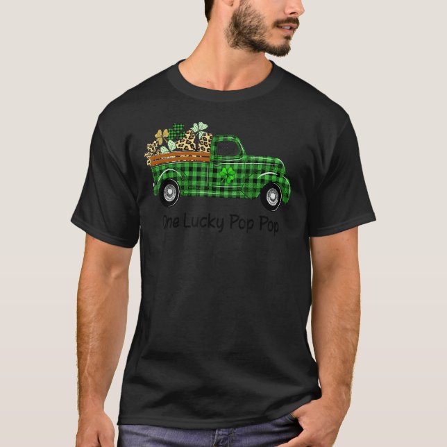 Camiseta Un Lucky Pop Green Plaid Truck Shamrock Patr (Anverso)