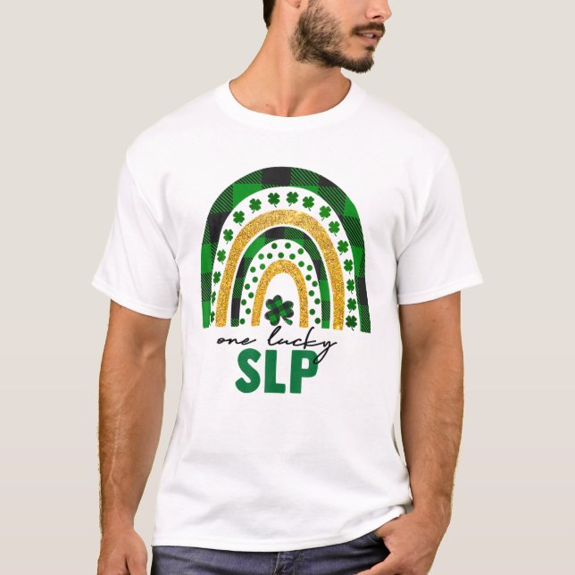 Camiseta Un lujoso SLP Rainbow St Patrics Day Shamrock (Anverso)