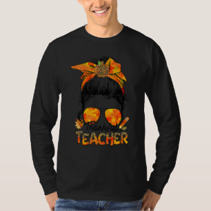 Camiseta Un maestro agradecido Leopardo Bun desordenado Día