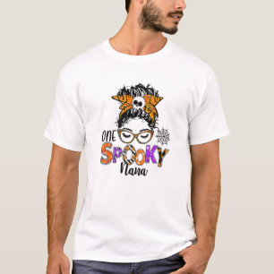 Camiseta Un maldito Nana Skull Messy Bun Leopard Halloween