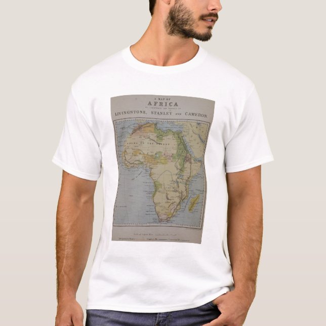 Camiseta Un mapa de África para ilustrar los viajes de (Anverso)