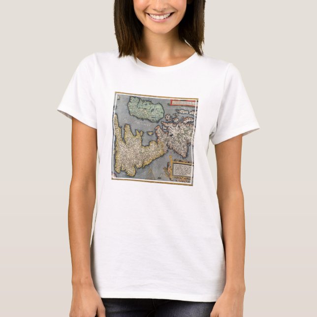 Camiseta Un mapa de Gran Bretaña el | 1587 (Anverso)