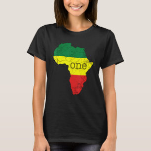Camiseta Un Mapa de Orgullo Panafricano de África Bandera O