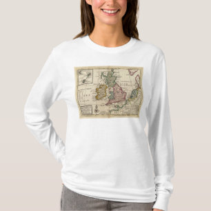 Camiseta Un mapa general de Gran Bretaña y de Irlanda