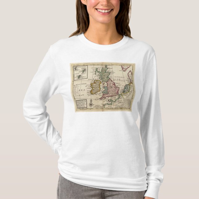 Camiseta Un mapa general de Gran Bretaña y de Irlanda (Anverso)