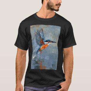 Camiseta Un martín pescador volando sobre el agua, Aves en
