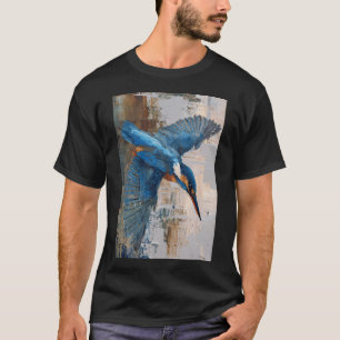 Camiseta Un martín pescador volando sobre el agua, Aves en