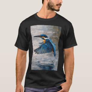 Camiseta Un martín pescador volando sobre el agua, Aves en