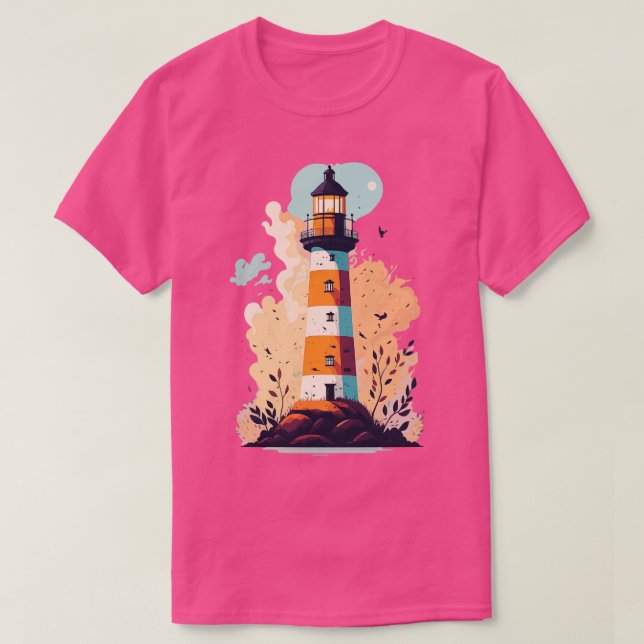 Camiseta Un mashup de faro con arte de vector cruzado (Diseño del anverso)