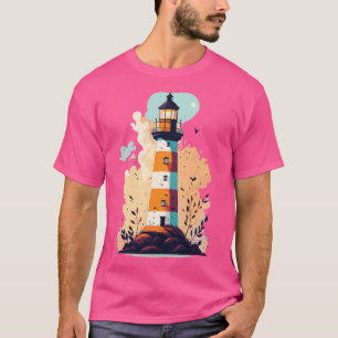 Camiseta Un mashup de faro con arte de vector cruzado