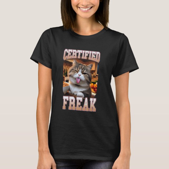 Camiseta Un meme certificado como meme de gato, mamá, gato, (Anverso)