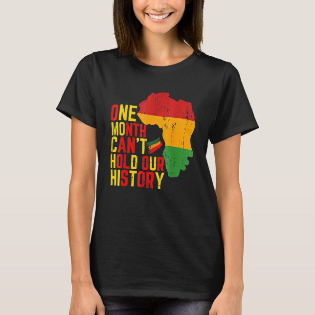 Camiseta Un mes no puede contener nuestra historia panafric (Anverso)