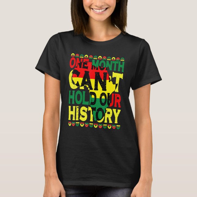 Camiseta Un mes no puede mantener nuestra historia en negro (Anverso)