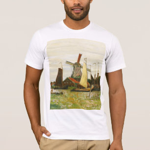 Camiseta Un molino de viento en Zaandam Claude Monet