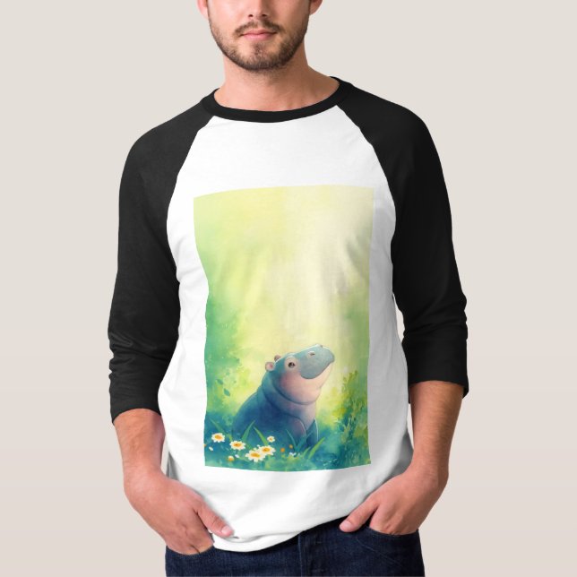 Camiseta Un momento tranquilo de un hipopótamo (Anverso)