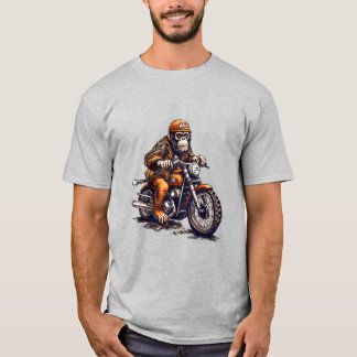 Camiseta Un mono lindo conduciendo una motocicleta