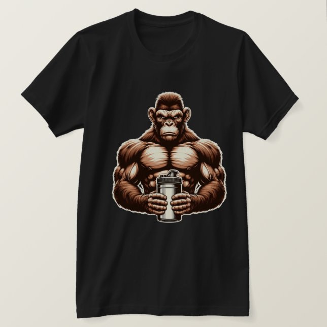 Camiseta Un mono muscular fuerte (Anverso del diseño)