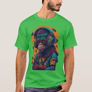 Camiseta Un mono rapero retro