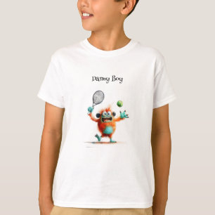Camiseta Un monstruo lindo jugando al tenis