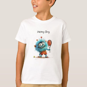 Camiseta Un monstruo lindo jugando al tenis