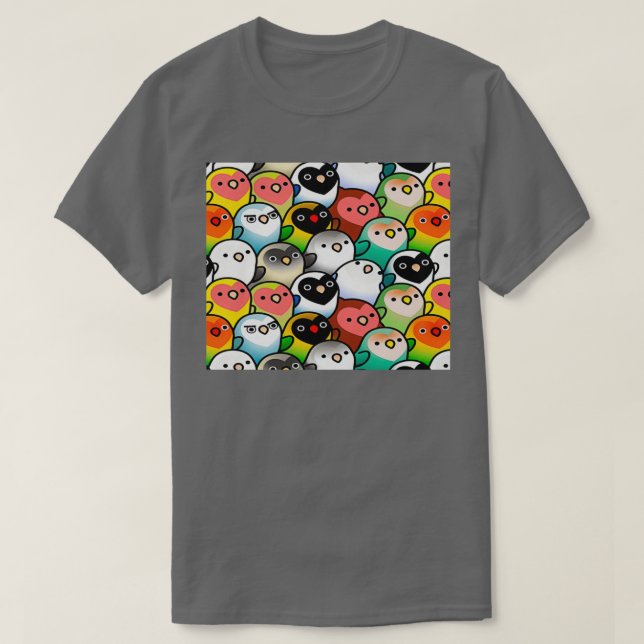 Camiseta Un montón de aves amorosas (Diseño del anverso)