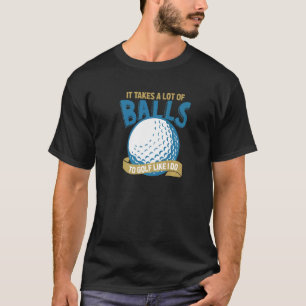 Camiseta Un Montón De Bolas De Golf Carro Golf Costume Mens