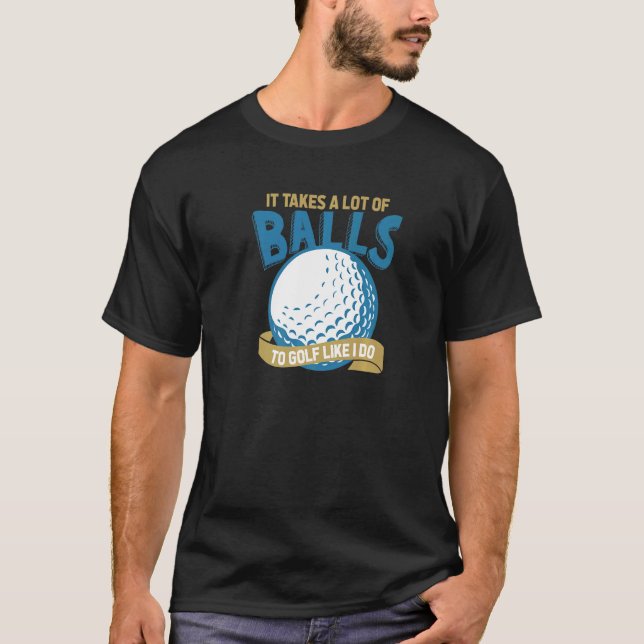 Camiseta Un Montón De Bolas De Golf Carro Golf Costume Mens (Anverso)