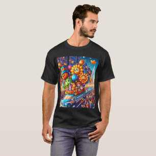 Camiseta un montón de globos que dicen "la palabra bienveni