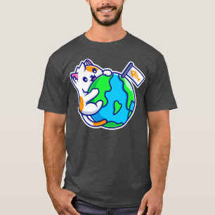 Camiseta Un mundo de abrazo de gato bonito