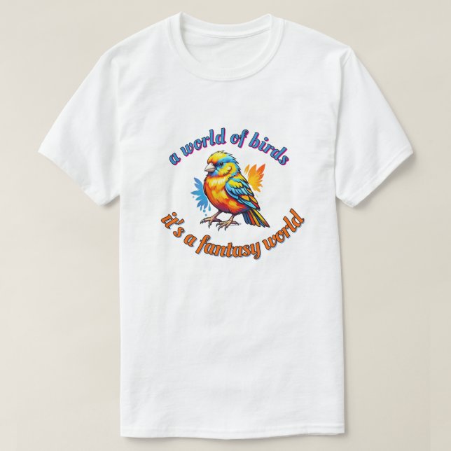 CAMISETA "UN MUNDO DE AVES" (Diseño del anverso)