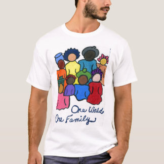 Camiseta Un mundo, una familia, interracial, multicultural