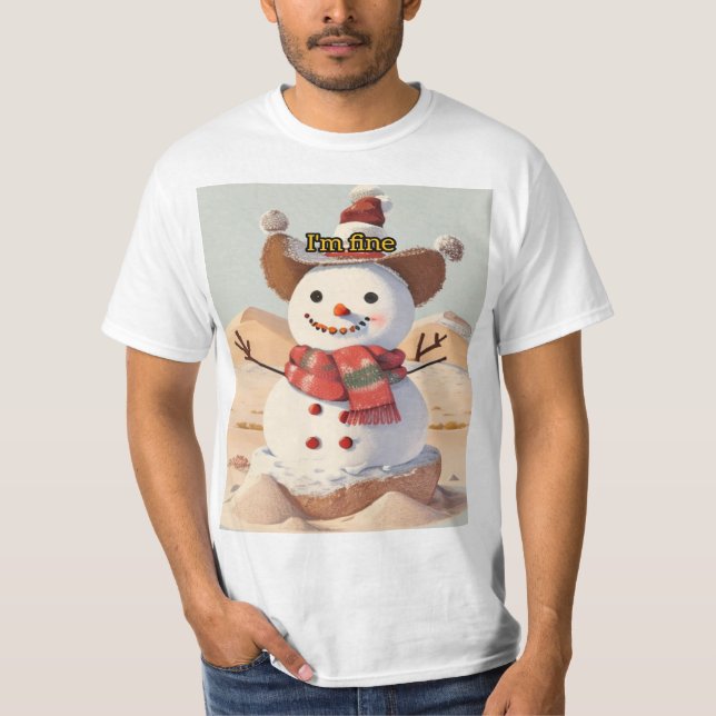 Camiseta Un muñeco de nieve en medio del desierto, solo, sm (Anverso)