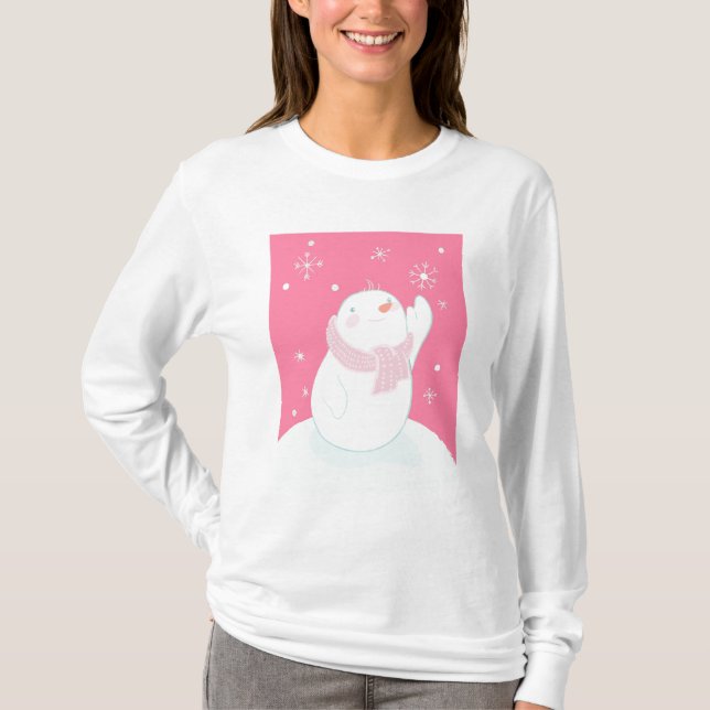 Camiseta Un muñeco de nieve que alcanza para un copo de (Anverso)