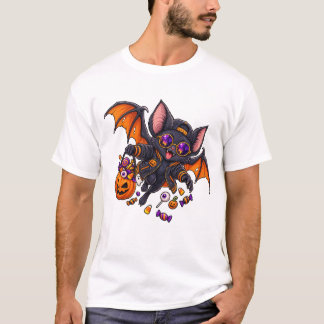 Camiseta Un murciélago con gorra y chaqueta de aviador.