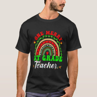 Camiseta Un Navidad de primer grado de un merry y enseñanza