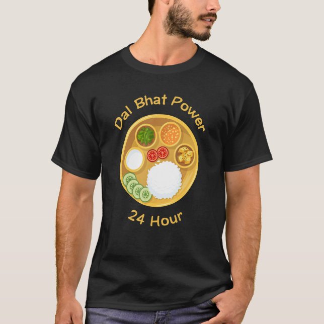 Camiseta Un nepalí gracioso dice que el poder de Dal Bhat 2 (Anverso)