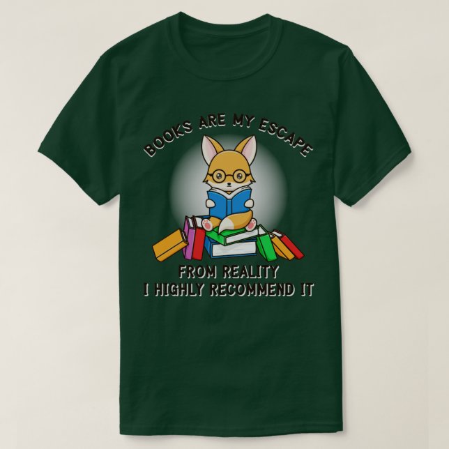 Camiseta Un Nerd Rico Fox Leyendo Libros (Diseño del anverso)