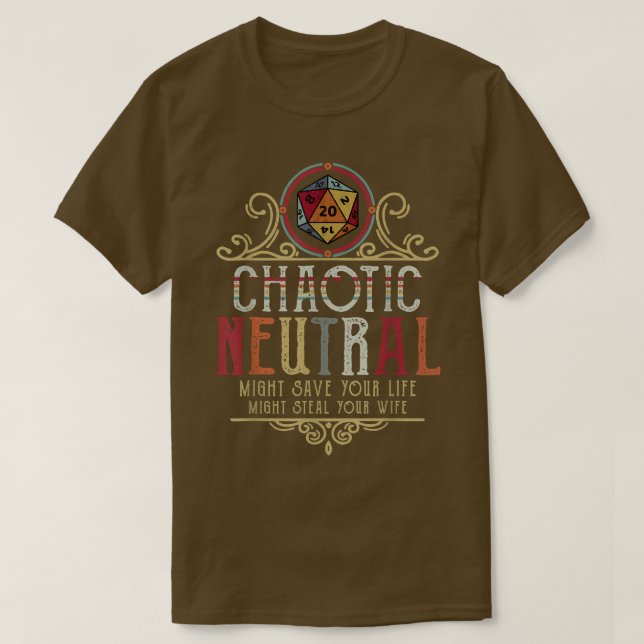 Camiseta Un Neutral caótico podría salvar tu vida robando V (Diseño del anverso)