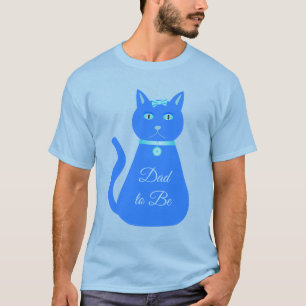 Camiseta Un niño pequeño y azul, Personalizado de gato, pap