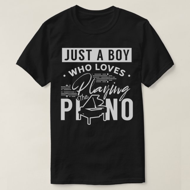 Camiseta Un Niño Que Ama Jugar El Piano (2) (Diseño del anverso)