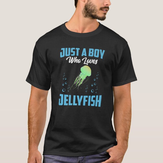 Camiseta un niño que ama la biología marina de medusas (Anverso)