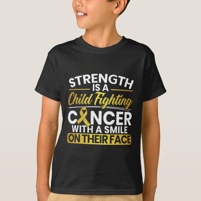 Camiseta Un niño que lucha contra el cáncer sonriente en T (Anverso)