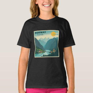 Camiseta Un nostálgico afiche clásico de viajes - fiordos d