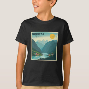 Camiseta Un nostálgico afiche clásico de viajes - fiordos d
