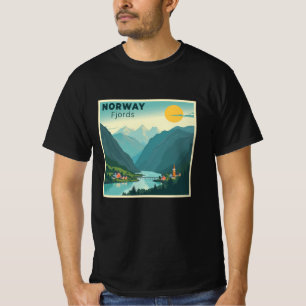 Camiseta Un nostálgico afiche clásico de viajes - fiordos d