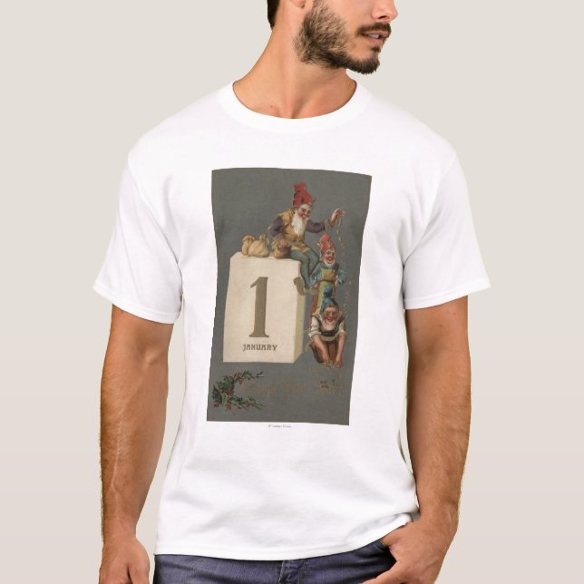 Camiseta Un nuevo dinero que lanza feliz de YearGnomes (Anverso)