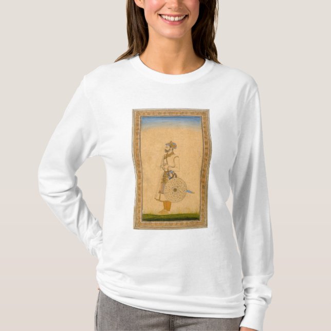 Camiseta Un oficial, situación, con la espada y el escudo, (Anverso)