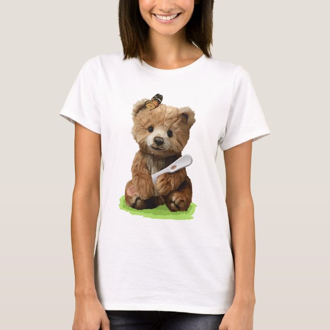 Camiseta Un oso de peluche marrón lindo  (Anverso)