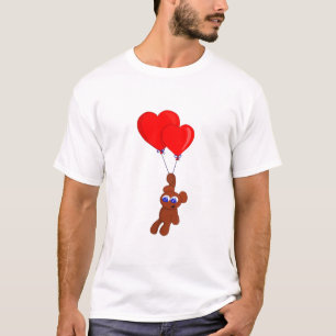 Camiseta Un Oso De Teddy Con Globos En Forma De Corazón